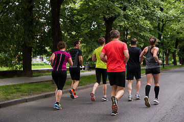 Image showing runners team on morning training