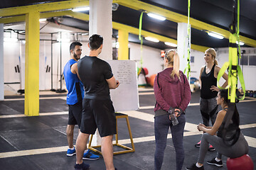 Image showing athletes getting instructions from trainer