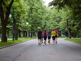 Image showing runners team on morning training