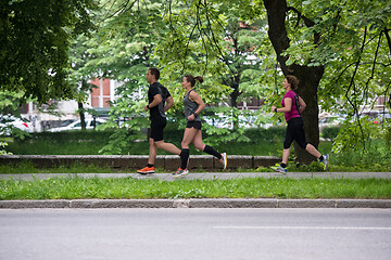 Image showing runners team on morning training