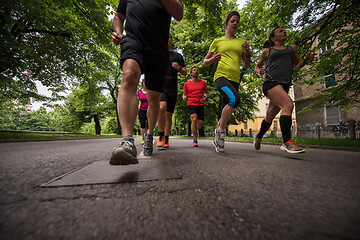 Image showing runners team on morning training