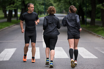 Image showing runners team on morning training