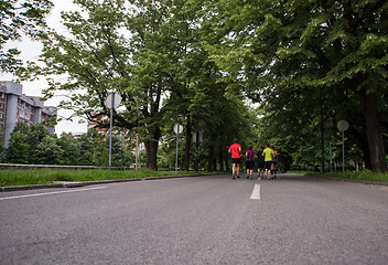 Image showing runners team on morning training