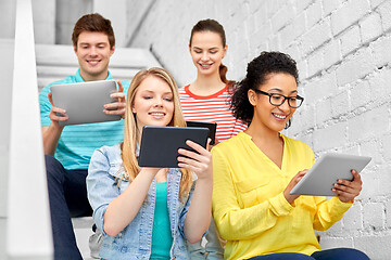 Image showing high school students with tablet computers