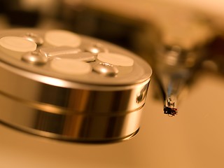 Image showing Open hard drive disk closeup