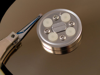 Image showing Open hard drive disk closeup