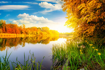 Image showing Autumn on river