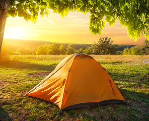 Image showing Tent near forest
