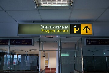 Image showing Border passport control signs