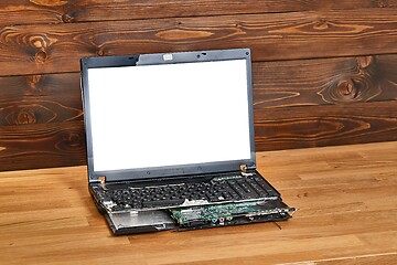 Image showing Broken laptop, blank screen