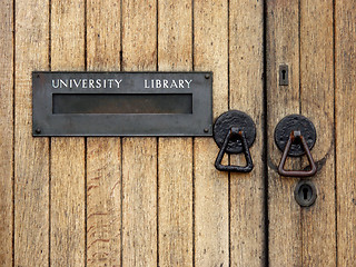 Image showing University library entrance 