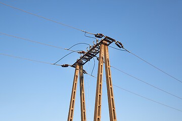 Image showing Electric line column