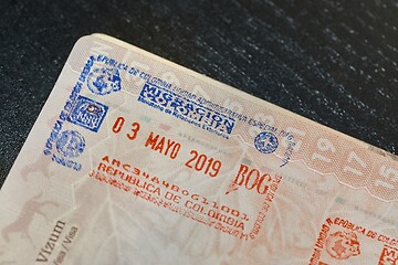 Image showing Colombian visa passport stamp