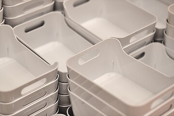 Image showing Simple plastic organizing bins