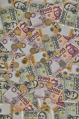 Image showing Banknotes Background, Hungarian Forints