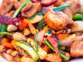 Image showing Thai food, chicken with cashew nuts