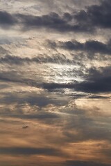 Image showing Sunset through cloudy dramatic sky