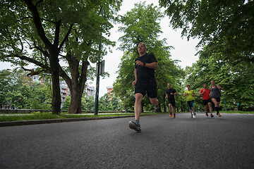 Image showing runners team on morning training