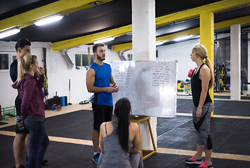 Image showing athletes getting instructions from trainer