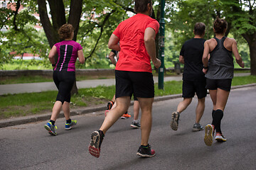 Image showing runners team on morning training