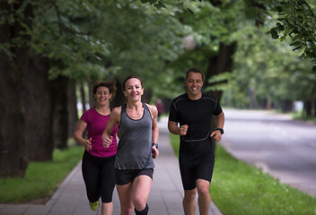 Image showing runners team on morning training