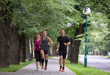 Image showing runners team on morning training