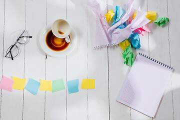 Image showing Message in wooden cubes on a desk background.