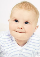 Image showing Infant with fair hair and blue eyes