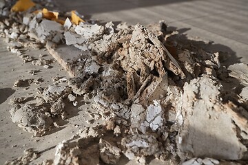 Image showing Construction debris in an old building