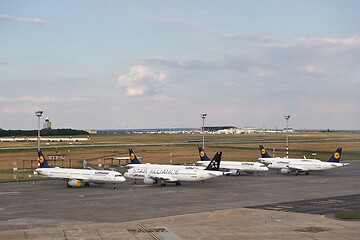 Image showing Unused airplanes stored during Covid-19 virus pandemic