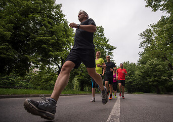 Image showing runners team on morning training