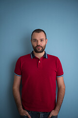 Image showing portrait of man isolated on blue background