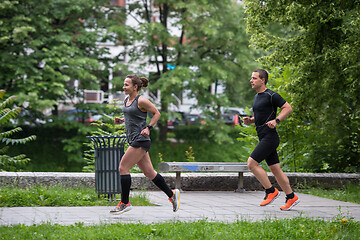 Image showing runners team on morning training