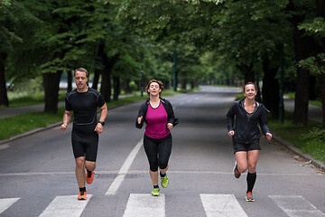 Image showing runners team on morning training