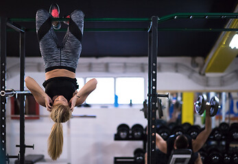 Image showing woman doing abs exercises