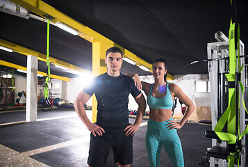 Image showing portrait of athletes at cross fitness gym
