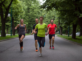 Image showing runners team on morning training