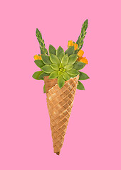 Image showing A natural icecream. Modern design. Contemporary art collage.