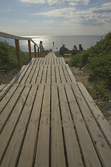 Image showing Sylt Boardwalk to beach