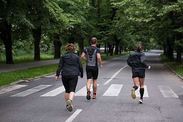 Image showing runners team on morning training