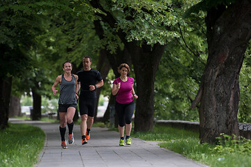 Image showing runners team on morning training