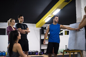 Image showing athletes getting instructions from trainer