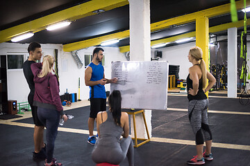 Image showing athletes getting instructions from trainer