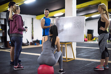 Image showing athletes getting instructions from trainer