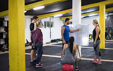 Image showing athletes getting instructions from trainer