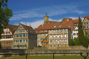 Image showing Remote medieval town in Germany with a lot of framework building