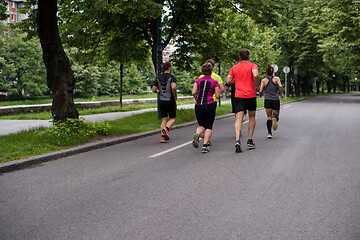 Image showing runners team on morning training