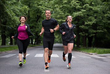 Image showing runners team on morning training