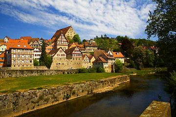 Image showing Skyline of Schwaebisch Hall, a remote town in southern Germany