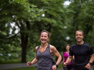 Image showing runners team on morning training